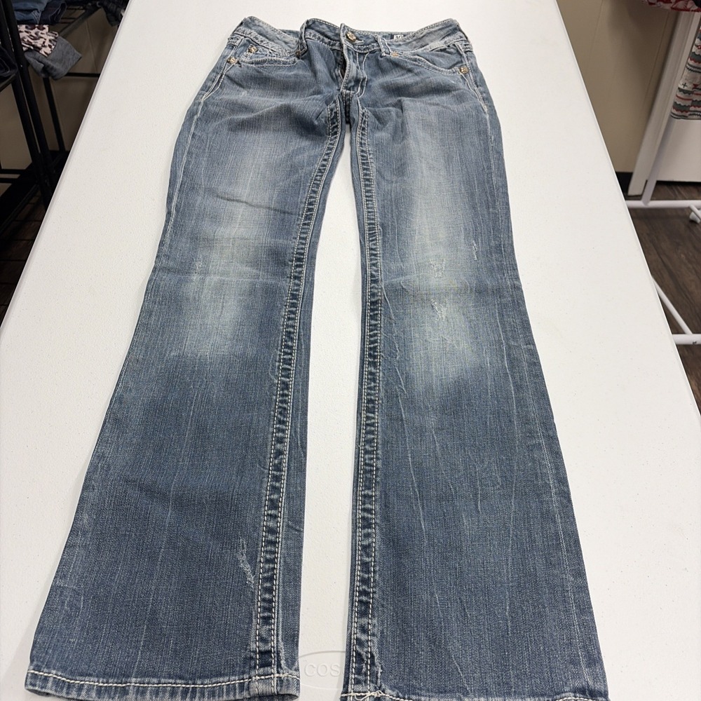 Miss Me Jeans Women's Sz 30 JE5168L BOOT CUT Flap Pocket Rhinestone Inseam 33